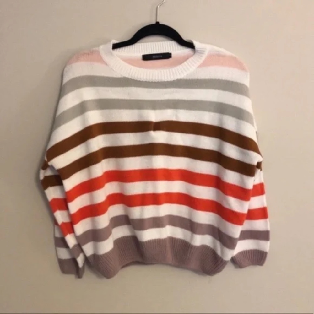 Striped Long Sleeve Chunky Knit Sweater